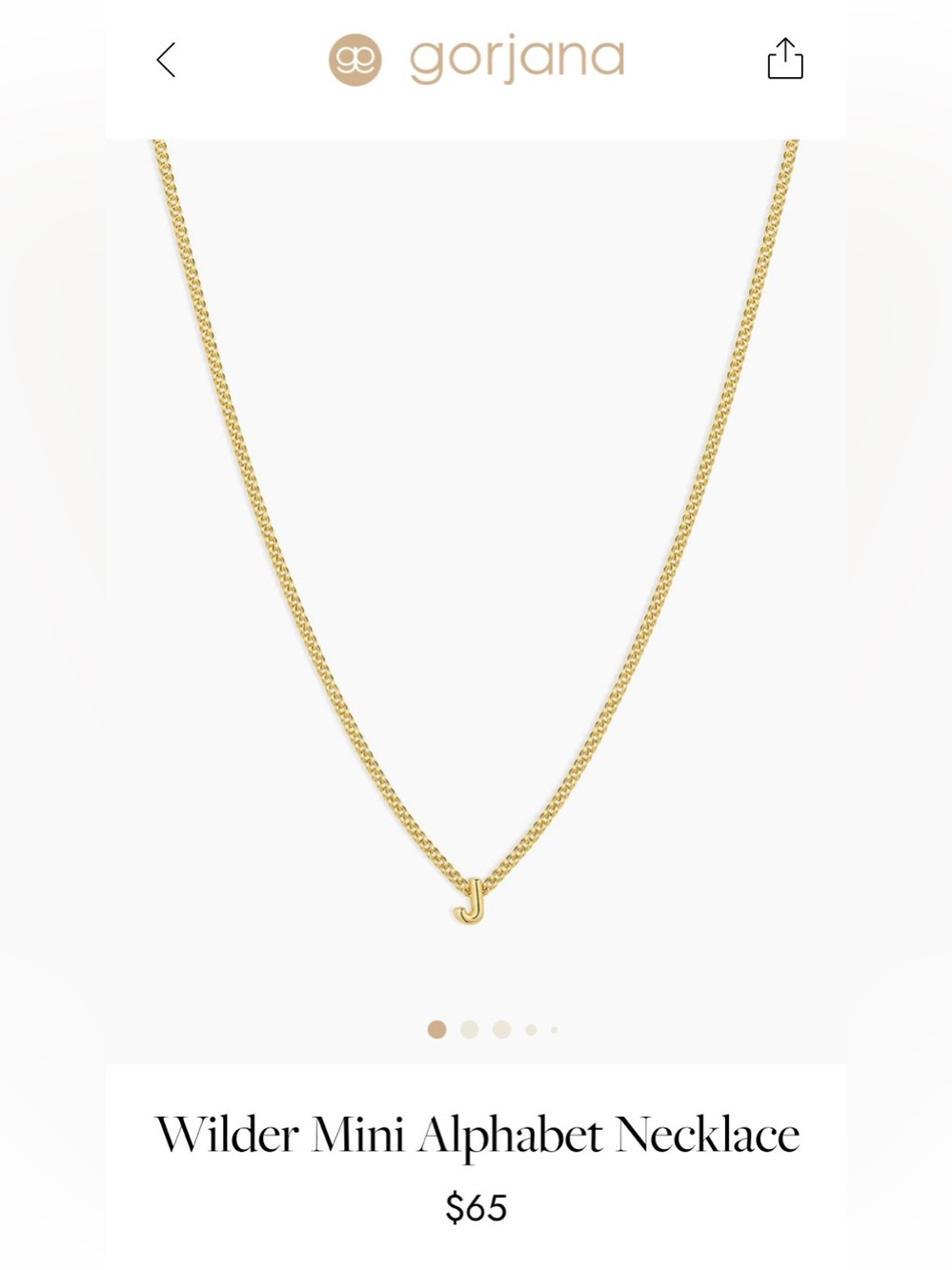 Gorjana Initial J Pendant Necklace